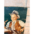 Original Schmidt's City Club Beer Norman Rockwell Cardboard Lithograph Sign