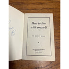 Dr Murray Banks Autographed Signed How to Live With Yourself Book Self-Help 1949