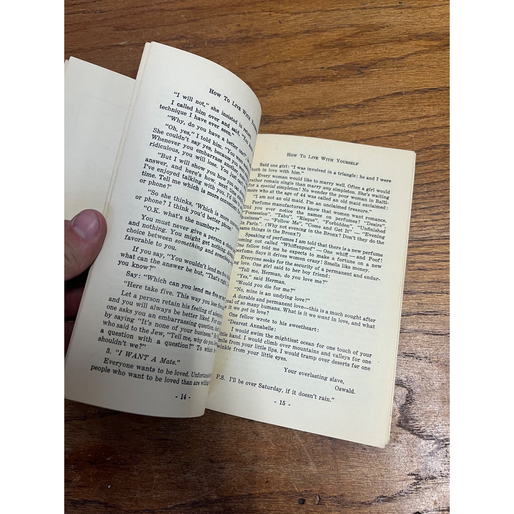 Dr Murray Banks Autographed Signed How to Live With Yourself Book Self-Help 1949
