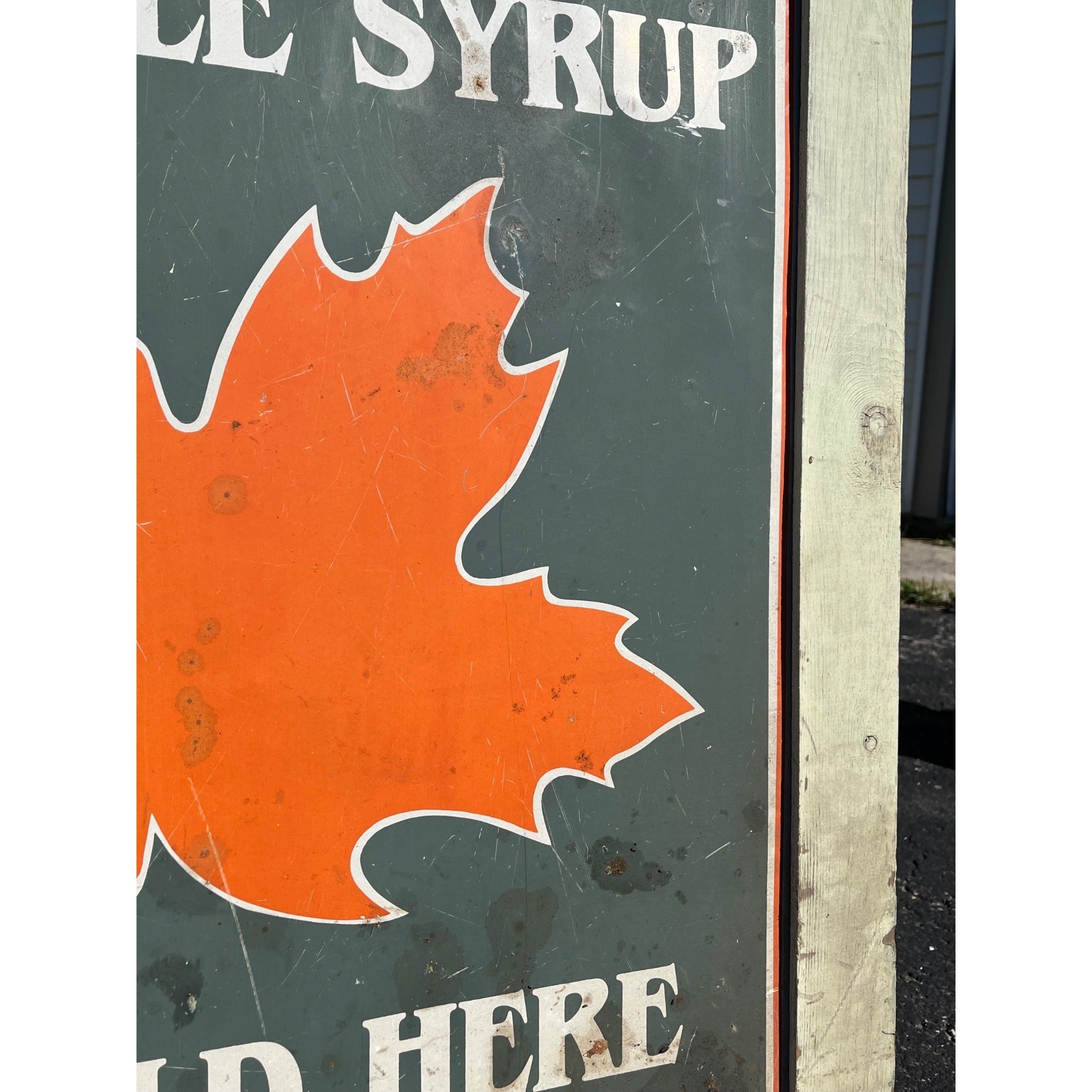 Vintage Pure Maple Syrup Sold Here TinAdvertising Sign Country Store Farmhouse