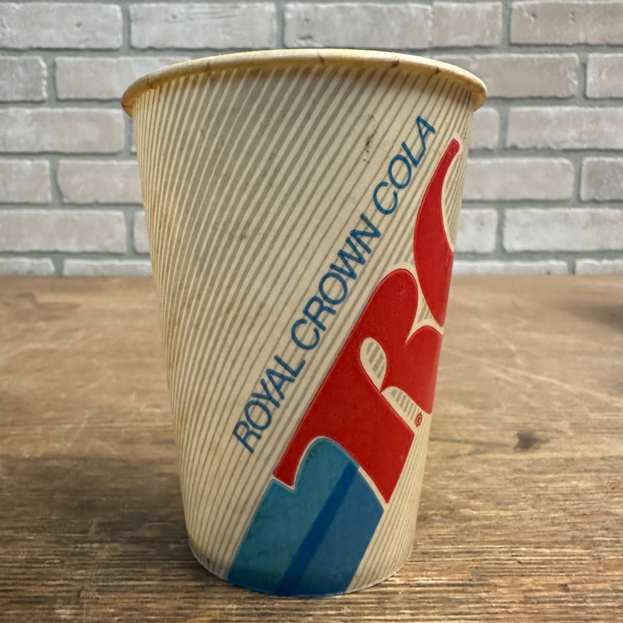 Vintage RC Cola Royal Crown Paper Wax Soda Cup Striped