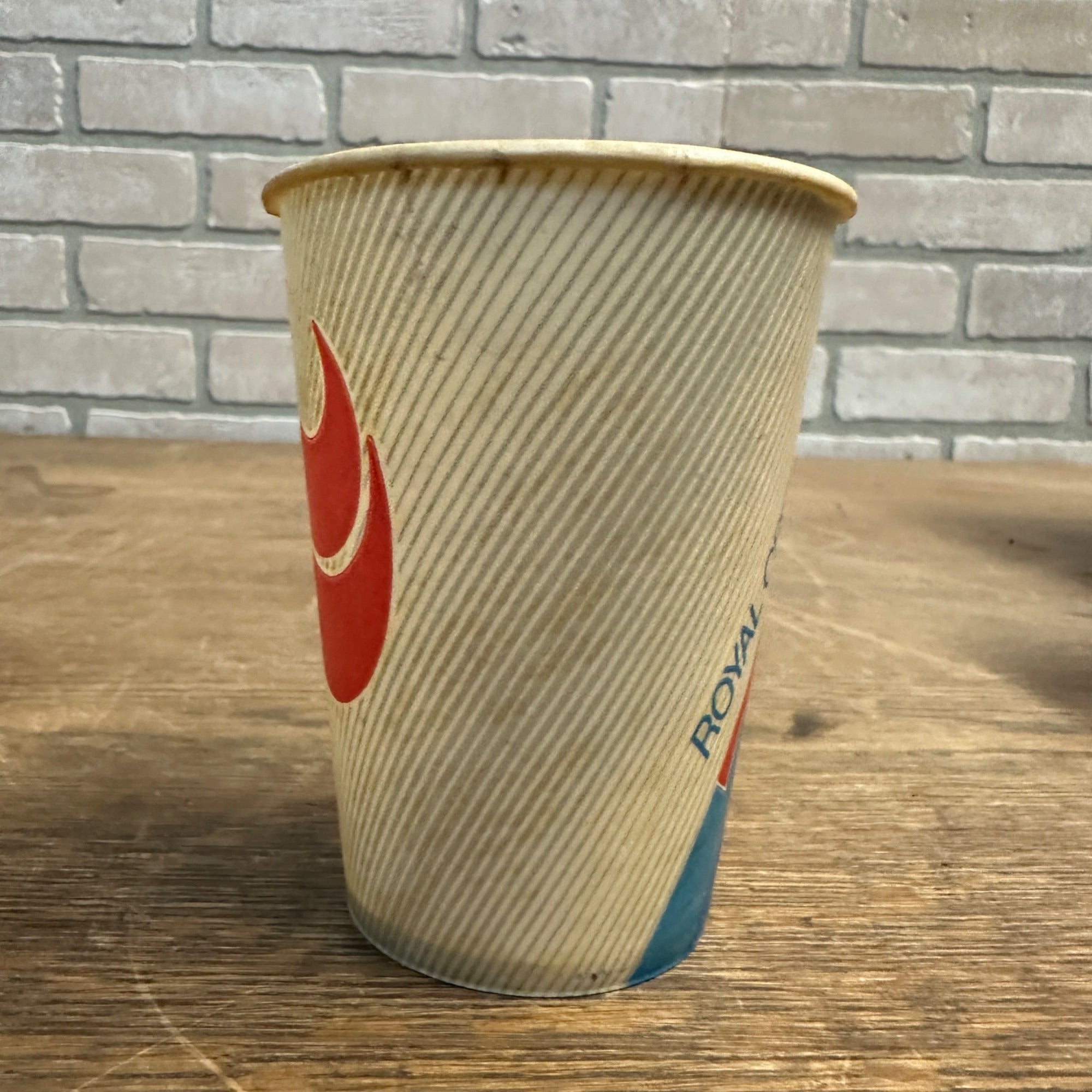 Vintage RC Cola Royal Crown Paper Wax Soda Cup Striped