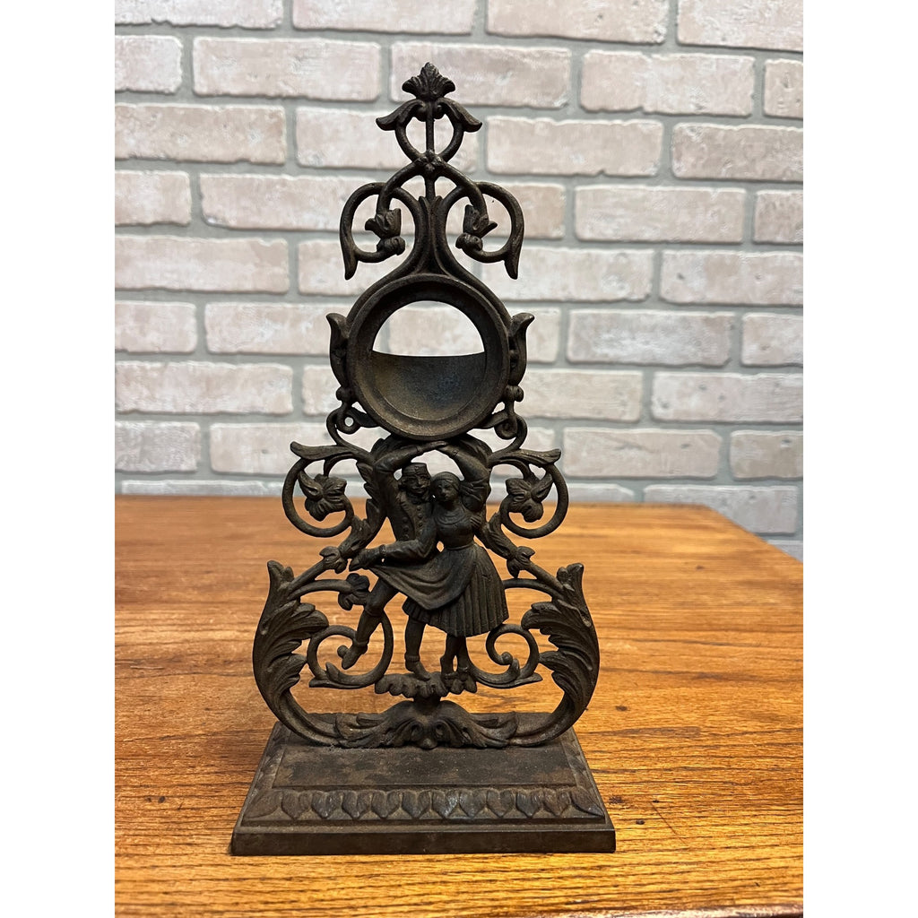 Antique Cast Metal Pocket Watch Stand Holder Victorian Ornate