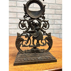 Antique Cast Metal Pocket Watch Stand Holder Victorian Ornate