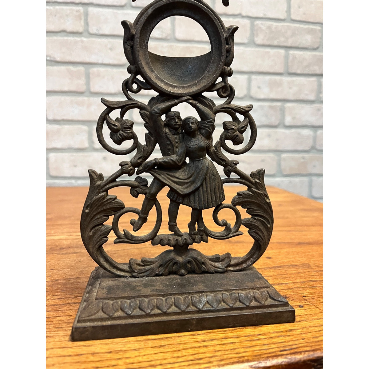 Antique Cast Metal Pocket Watch Stand Holder Victorian Ornate