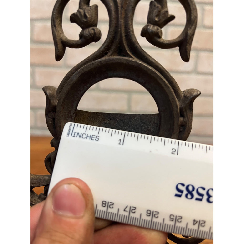 Antique Cast Metal Pocket Watch Stand Holder Victorian Ornate