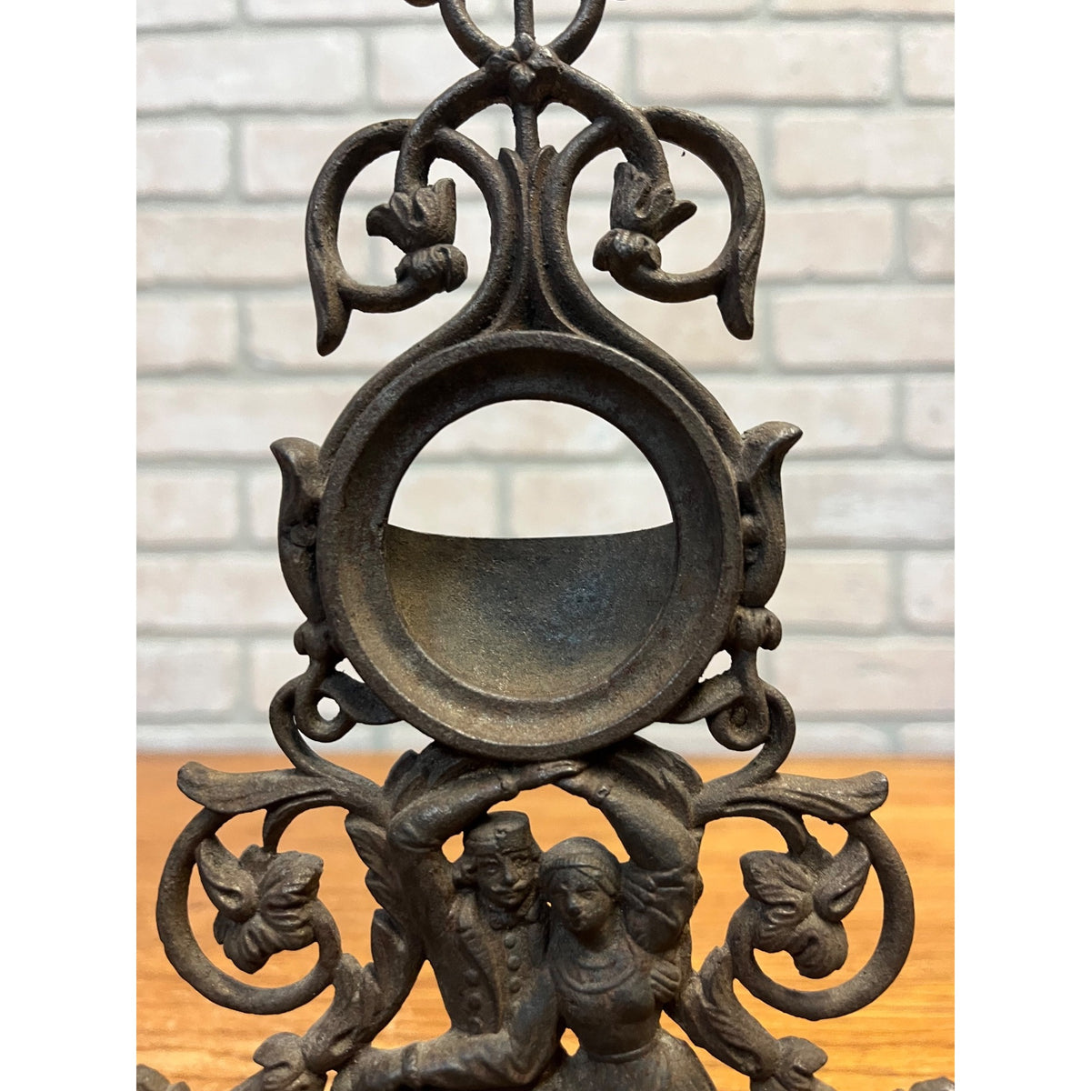 Antique Cast Metal Pocket Watch Stand Holder Victorian Ornate