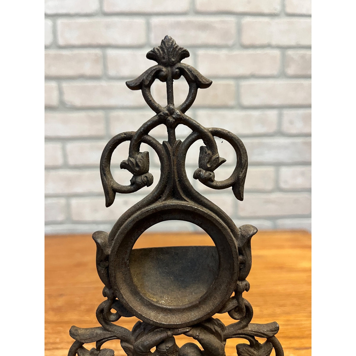 Antique Cast Metal Pocket Watch Stand Holder Victorian Ornate
