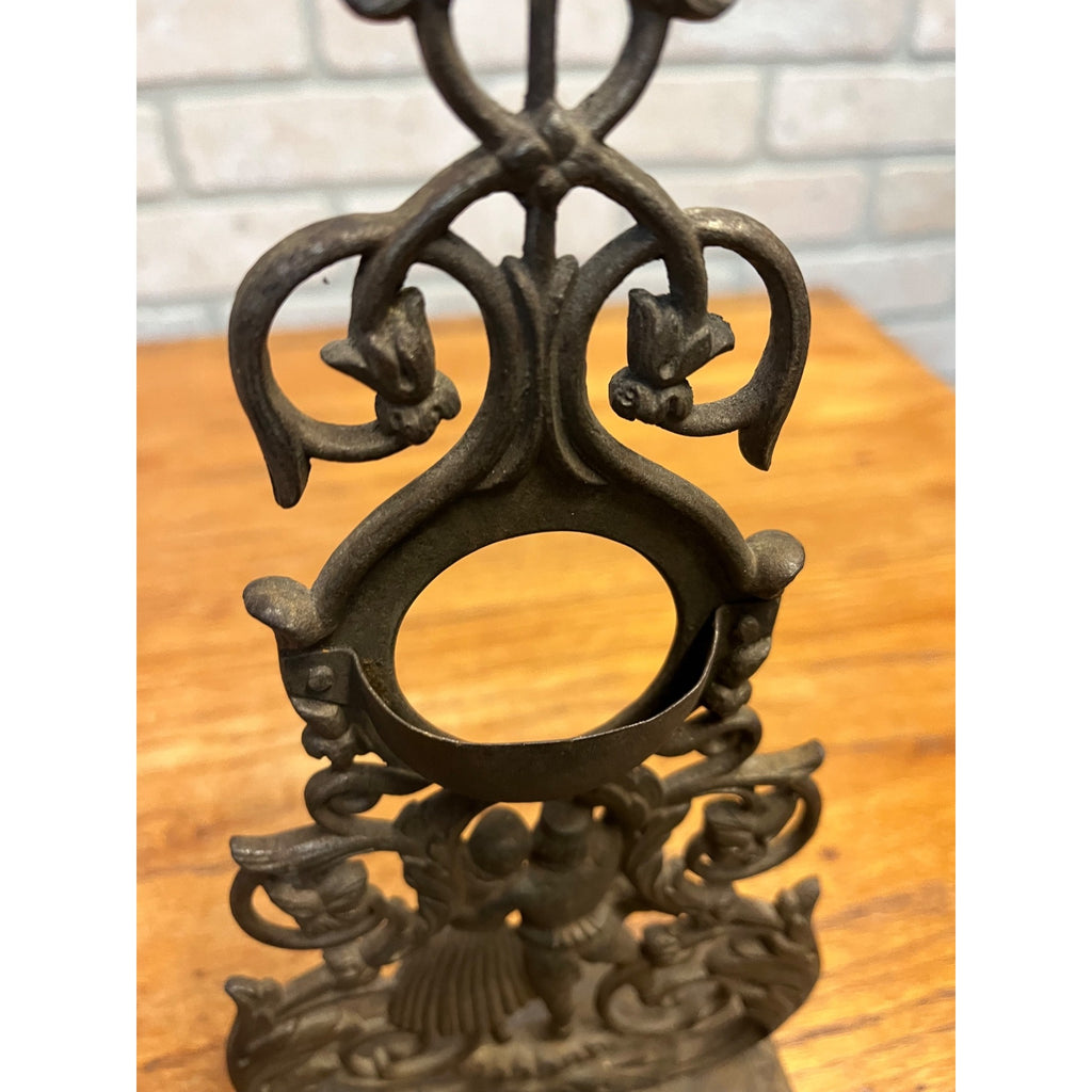 Antique Cast Metal Pocket Watch Stand Holder Victorian Ornate