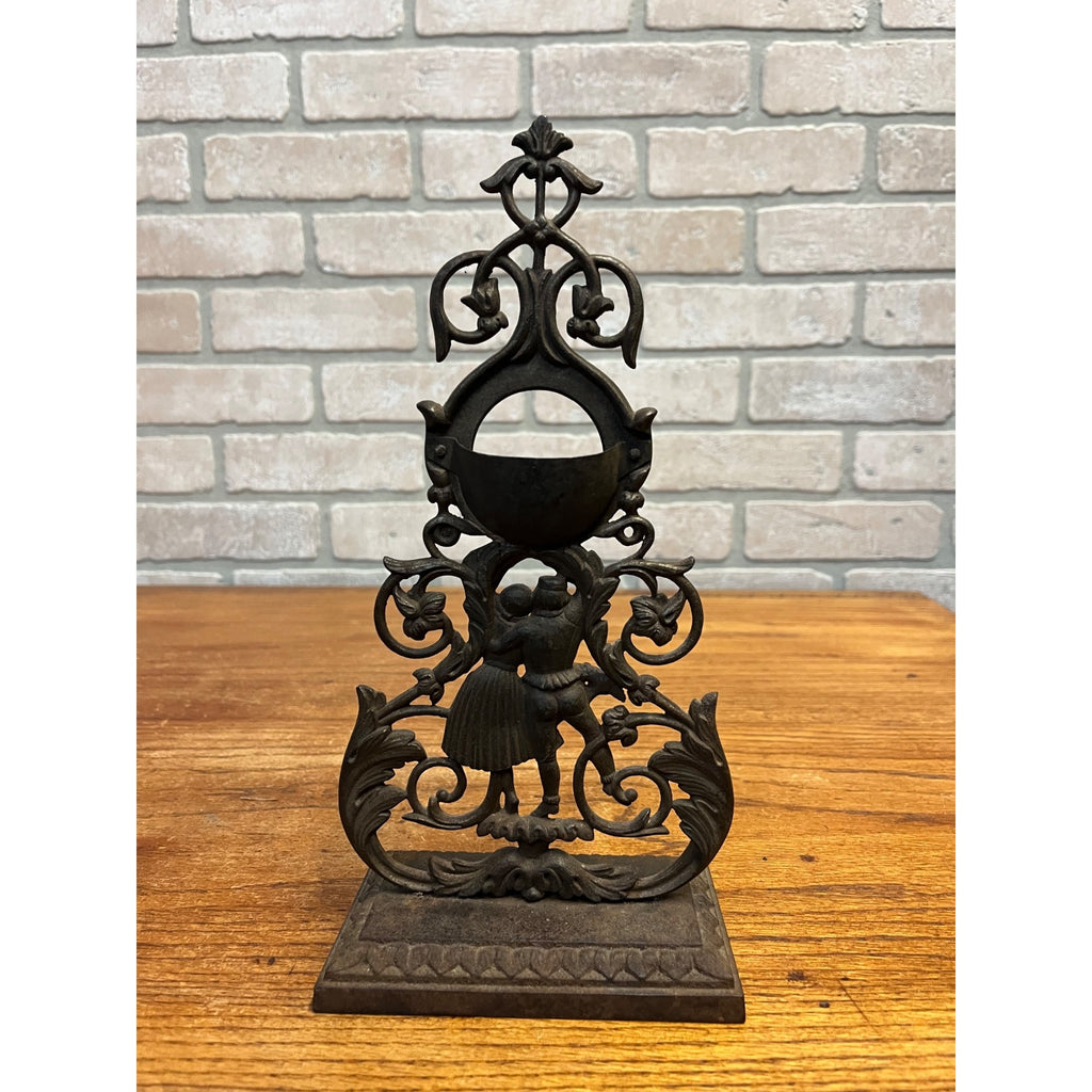 Antique Cast Metal Pocket Watch Stand Holder Victorian Ornate