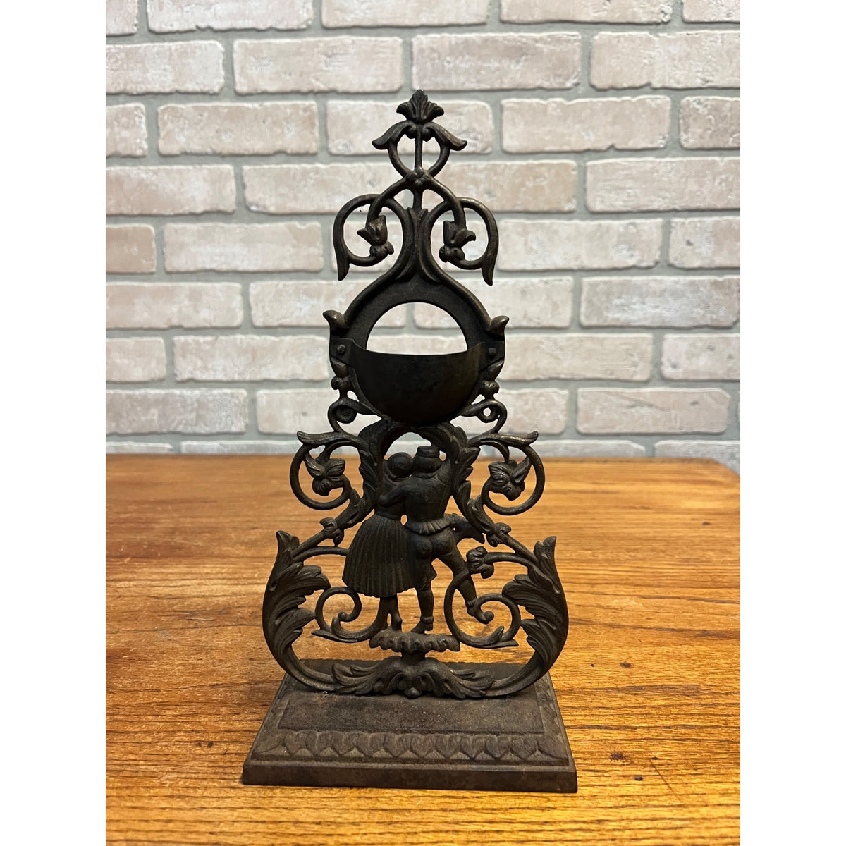 Antique Cast Metal Pocket Watch Stand Holder Victorian Ornate