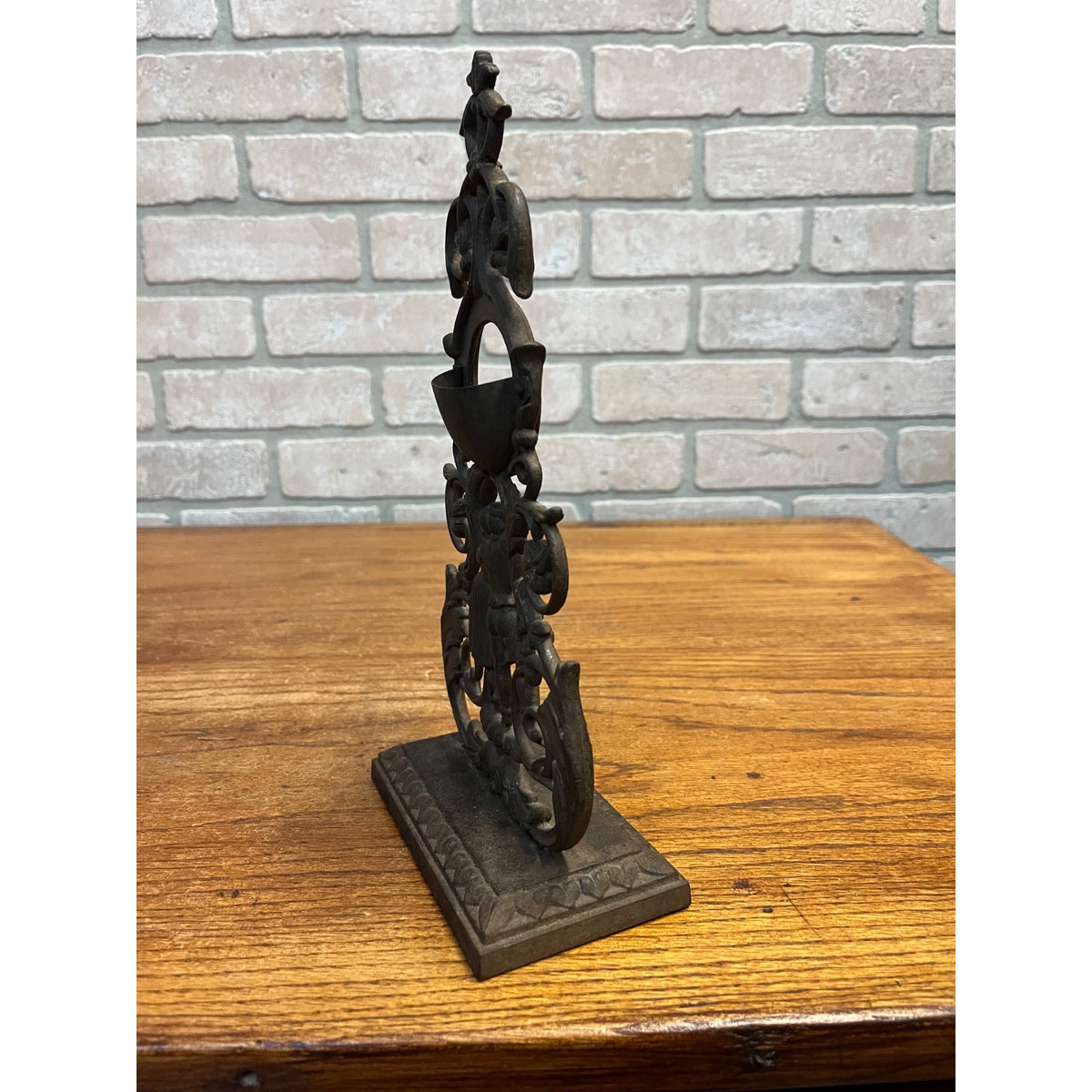 Antique Cast Metal Pocket Watch Stand Holder Victorian Ornate