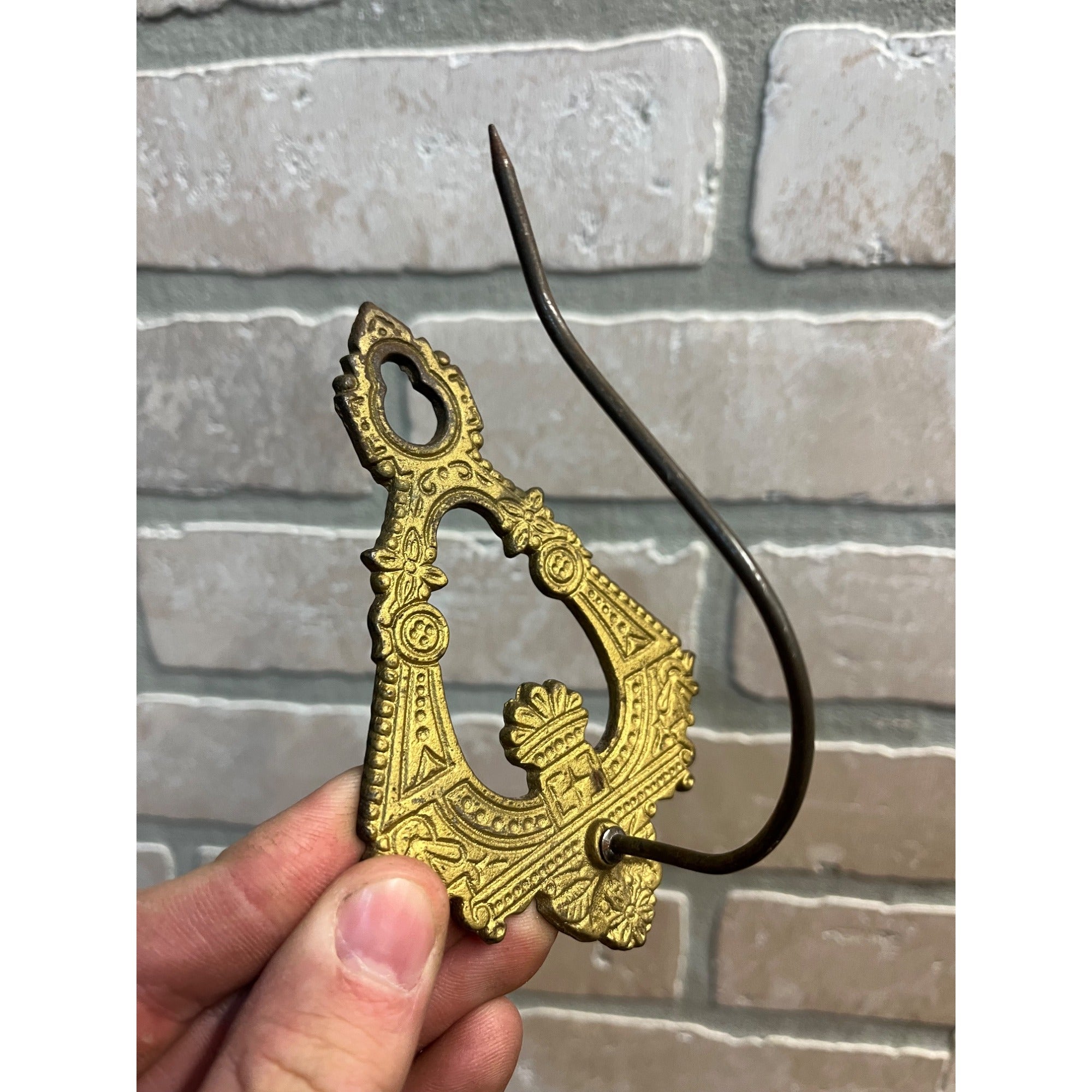 Antique Ornate Victorian Cast Iron Bill Paper Receipt Hook General Store