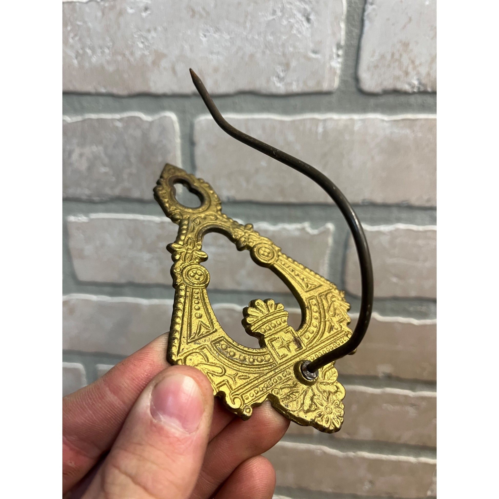 Antique Ornate Victorian Cast Iron Bill Paper Receipt Hook General Store