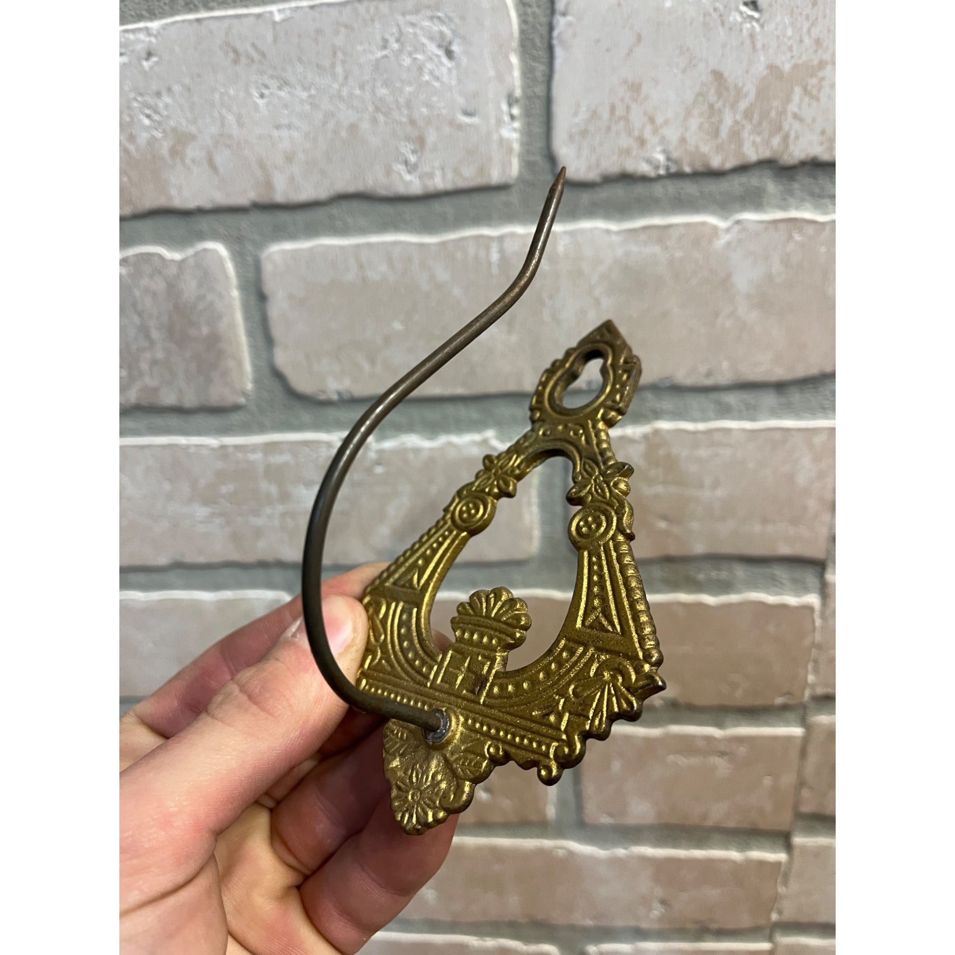 Antique Ornate Victorian Cast Iron Bill Paper Receipt Hook General Store