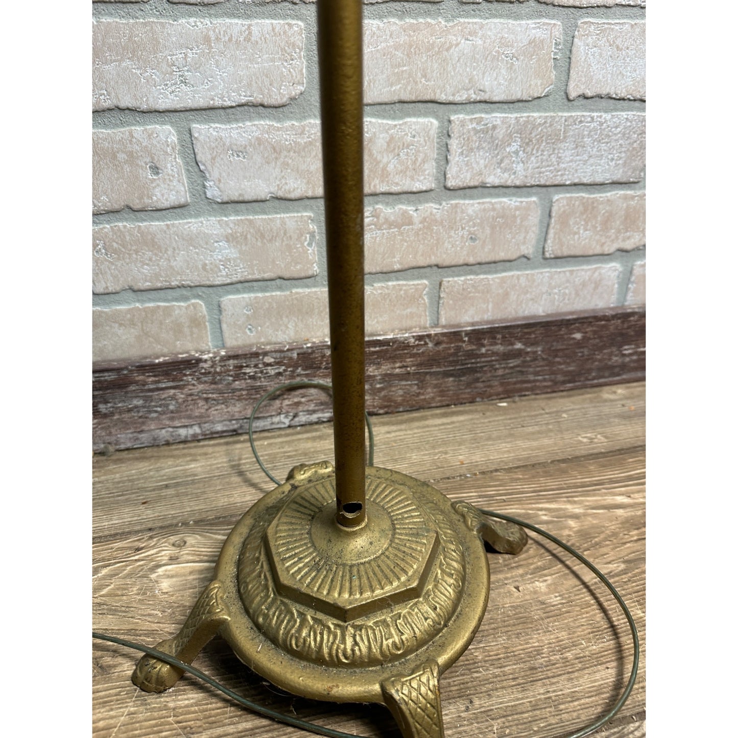 ANTIQUE 1930S CAST IRON SEAHORSE BRIDGE LAMP ART DECO 55" FLOOR LAMP