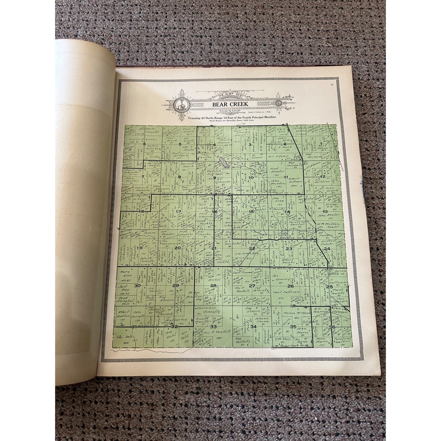 1912 Waupaca County Wisconin Plat Map History Book large Complete