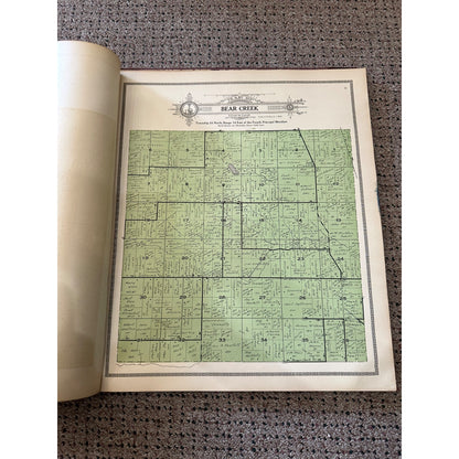 1912 Waupaca County Wisconin Plat Map History Book large Complete