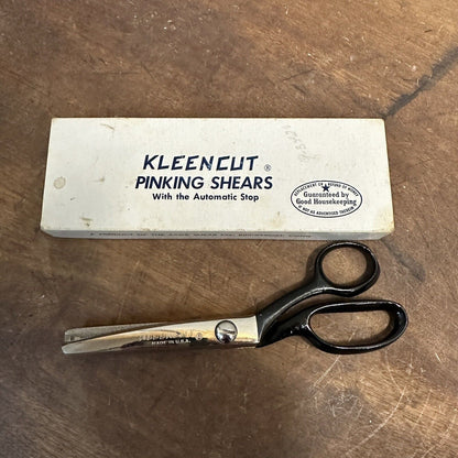 Kleencut Pinking Shears Vintage with Box with The Automatic Stop + Box