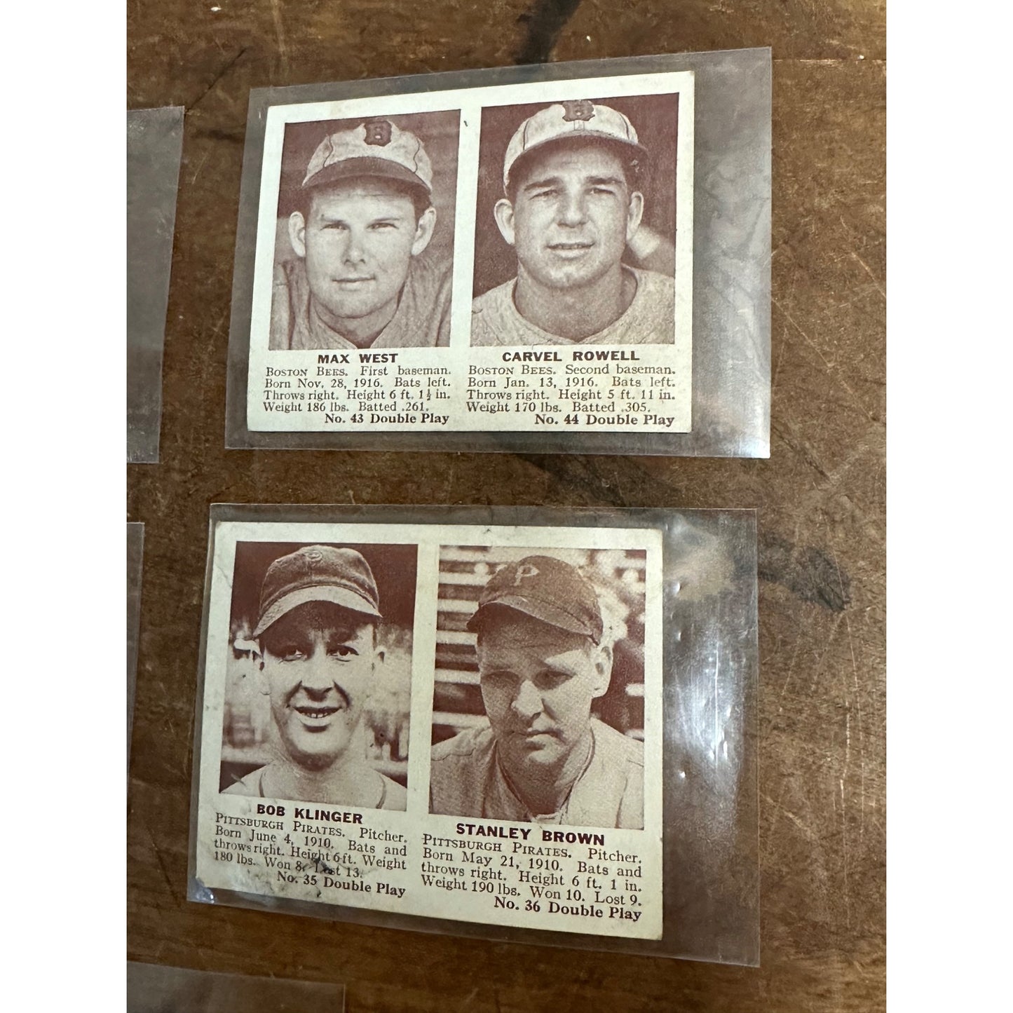 1941 Double Play Baseball Card Lot (5) Stan Hack, Eddie Jooset, Max West ++