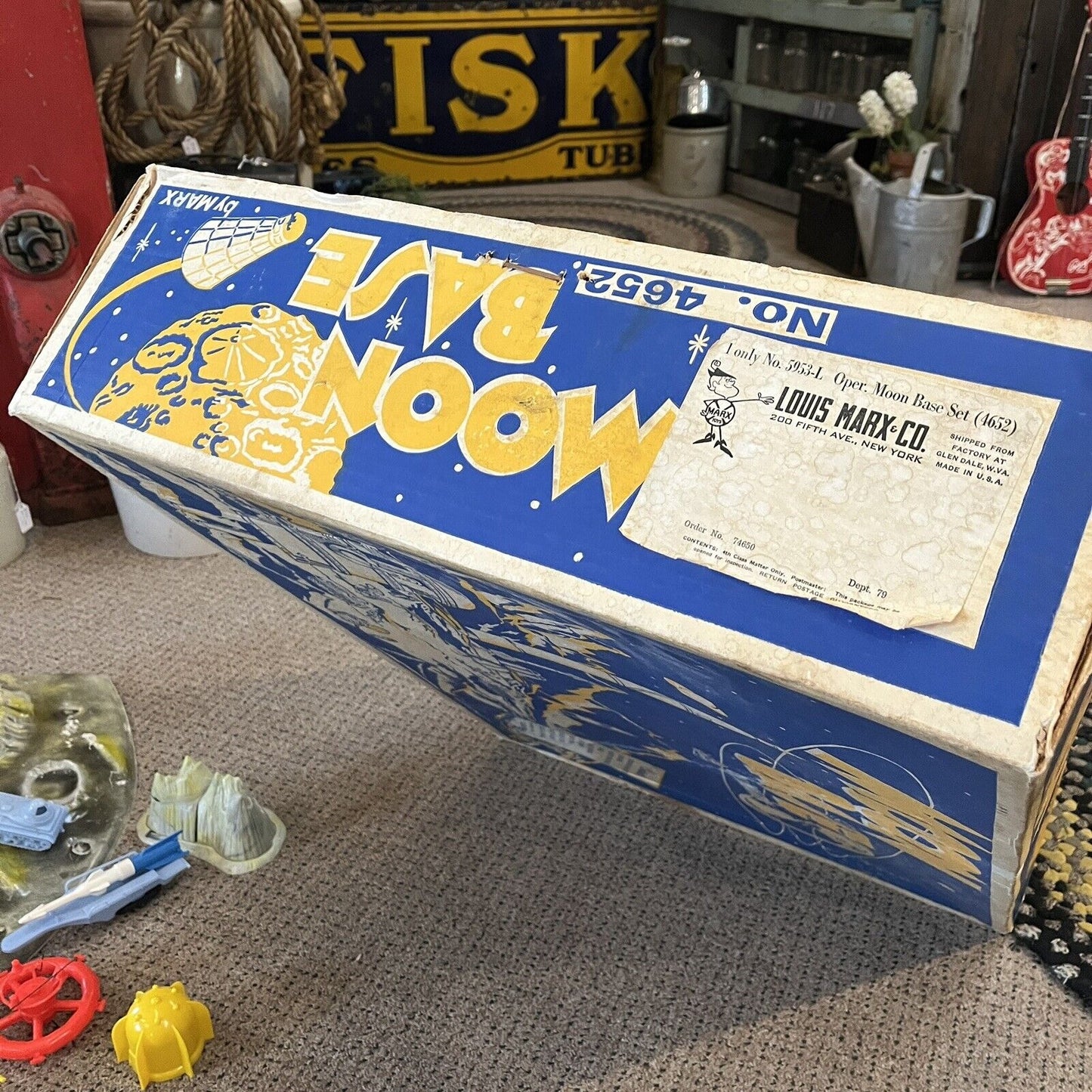 RARE Vintage Marx Moon Base Playset Toy w/ Original Box