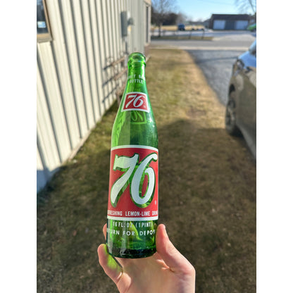 Vintage 76 American Company 16oz Green ACL Print Soda Bottle CLEAN