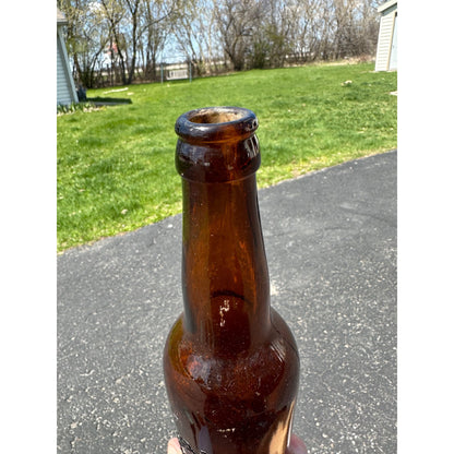 Vintage 1910s Upper Peninsula Brewing Co. Amber Brown Beer Bottle Michigan