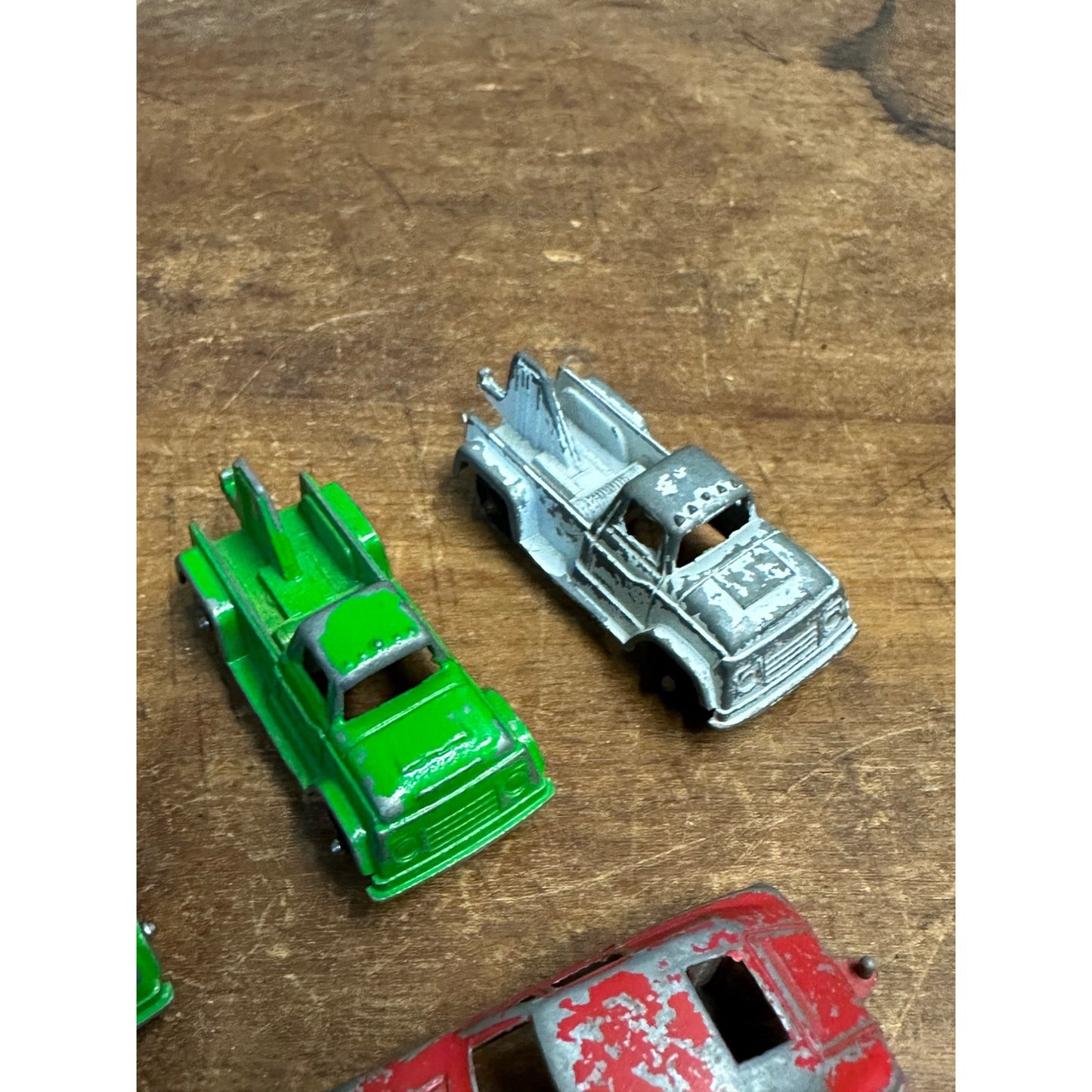 Vintage 1960s Tootsie Toy Lot (3) Tow Trucks Wreckers + Red Porsche