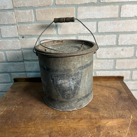 VINTAGE FISHING FALLS CITY ALUMINUM ANGLERS CHOICE METAL BAIT PAIL MINNOW BUCKET