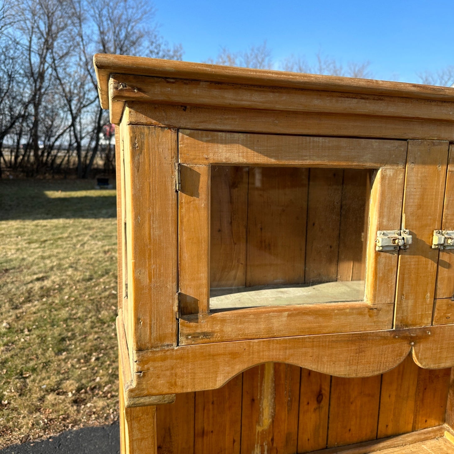 Antique Primitive Bakers Bread-Making Cabinet Cupboard