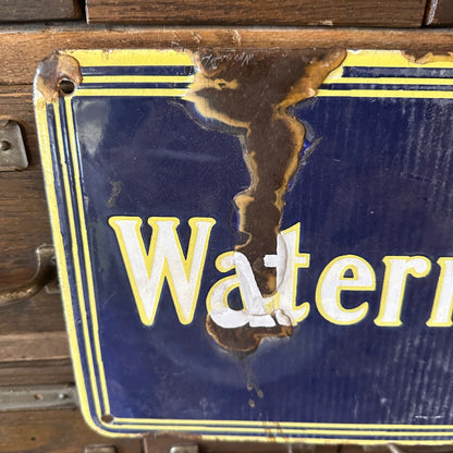 Vintage Waterman’s Fountain Pen Porcelain Advertising Sign