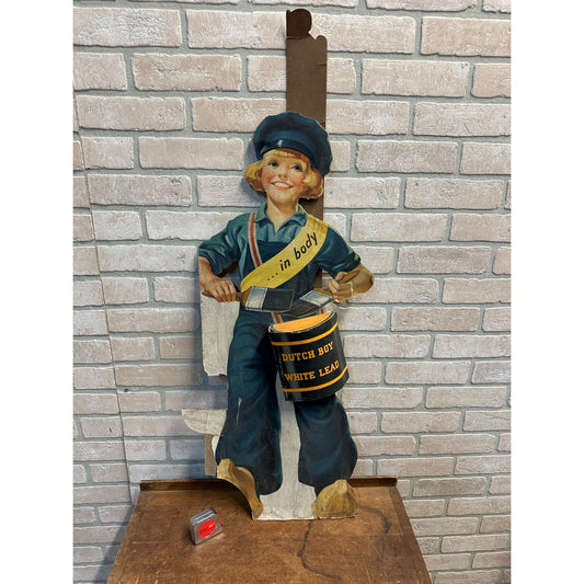 Vintage Dutch Boy Paints Advertising Store Display Easelback Stand Sign Cardboard