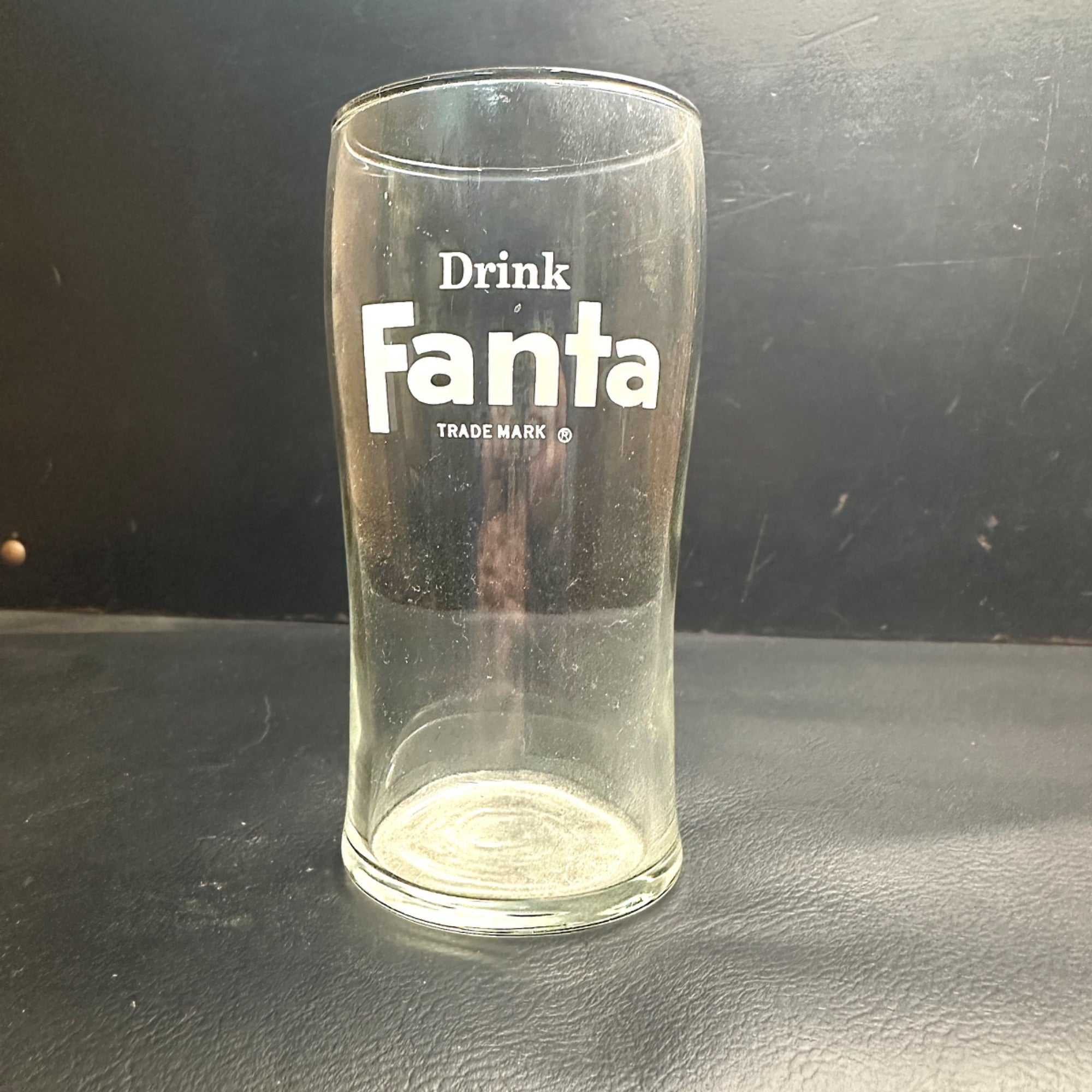 Vintage Drink Fanta White Orange Soda ACL Soda Fountain Glass