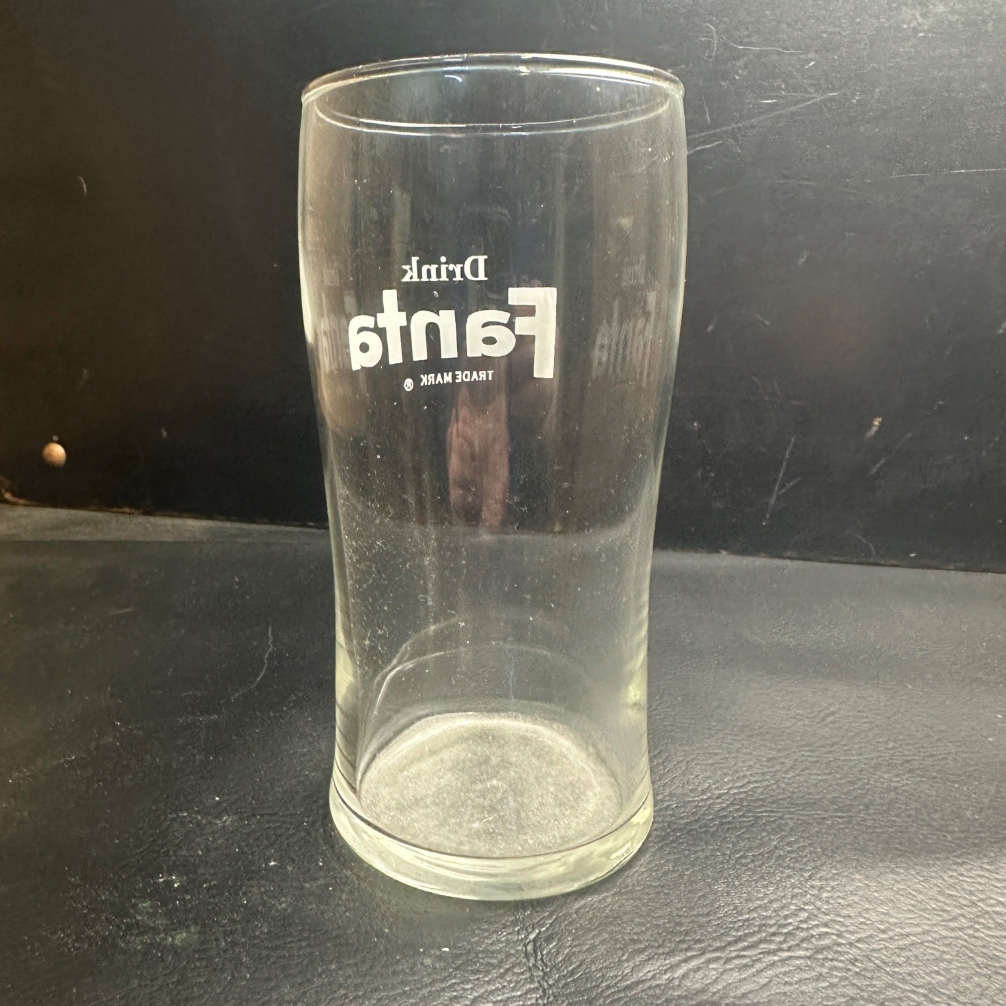 Vintage Drink Fanta White Orange Soda ACL Soda Fountain Glass
