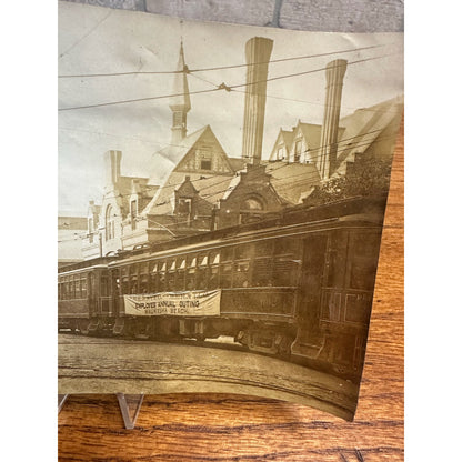 Original Real Photo c1915 Milwaukee Electric Railway Street Cars in City Snapshot