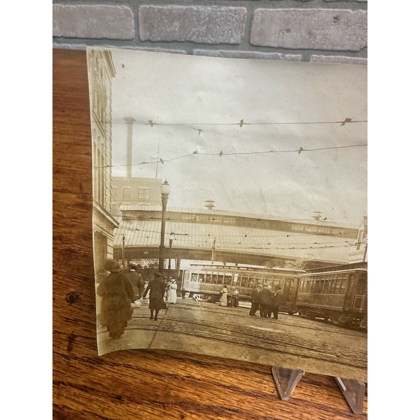 Original Real Photo c1915 Milwaukee Electric Railway Street Cars in City Snapshot