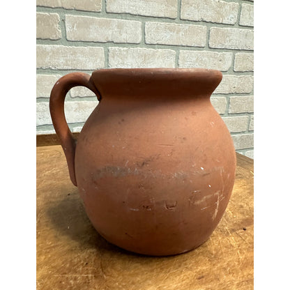 Antique 1800s Earthenware Clay Stoneware Measure Handled Bowl - Wisconsin