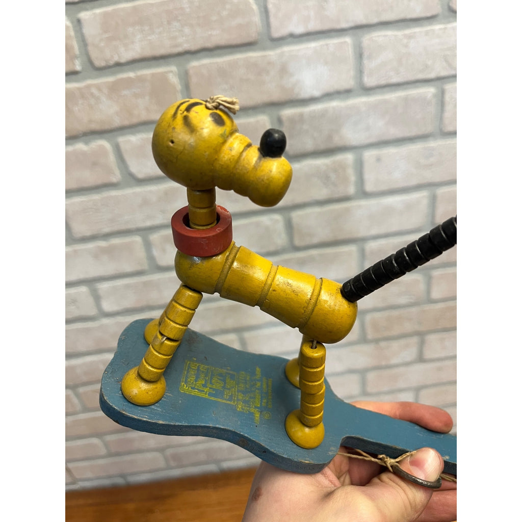 Vintage Fisher Price Pull-String Toy 1940s Pluto Pop-Up Disney Pluto