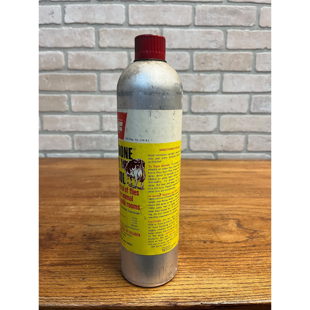 Vintage Hess & Clark Pyrenone Dairy Aersol Fly Insecticide Can Advertising Farm