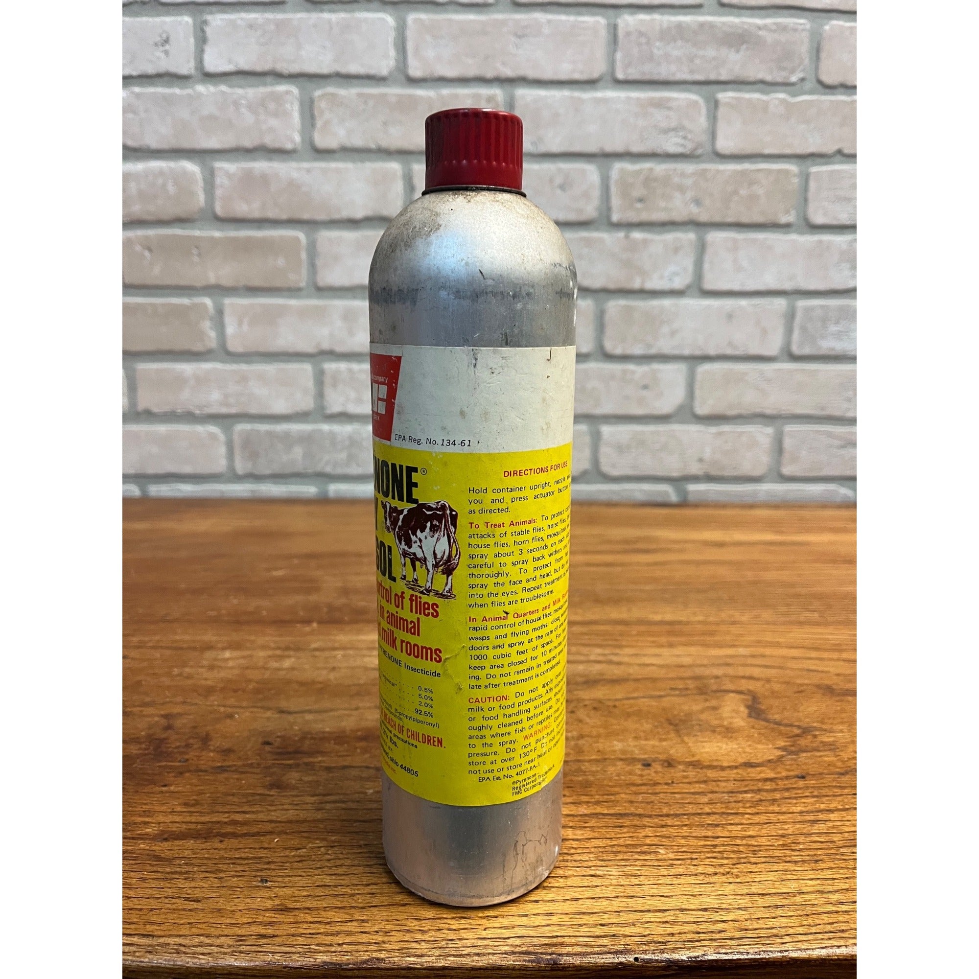 Vintage Hess & Clark Pyrenone Dairy Aersol Fly Insecticide Can Advertising Farm