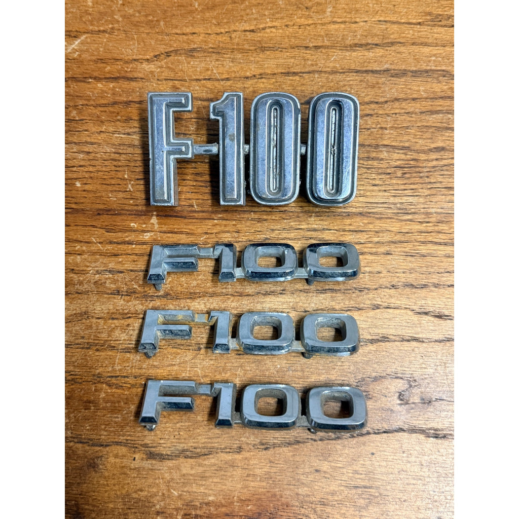 Vintage Ford F-100 Lot Emblem Badges Script OEM Original Parts