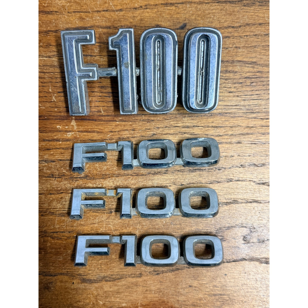 Vintage Ford F-100 Lot Emblem Badges Script OEM Original Parts