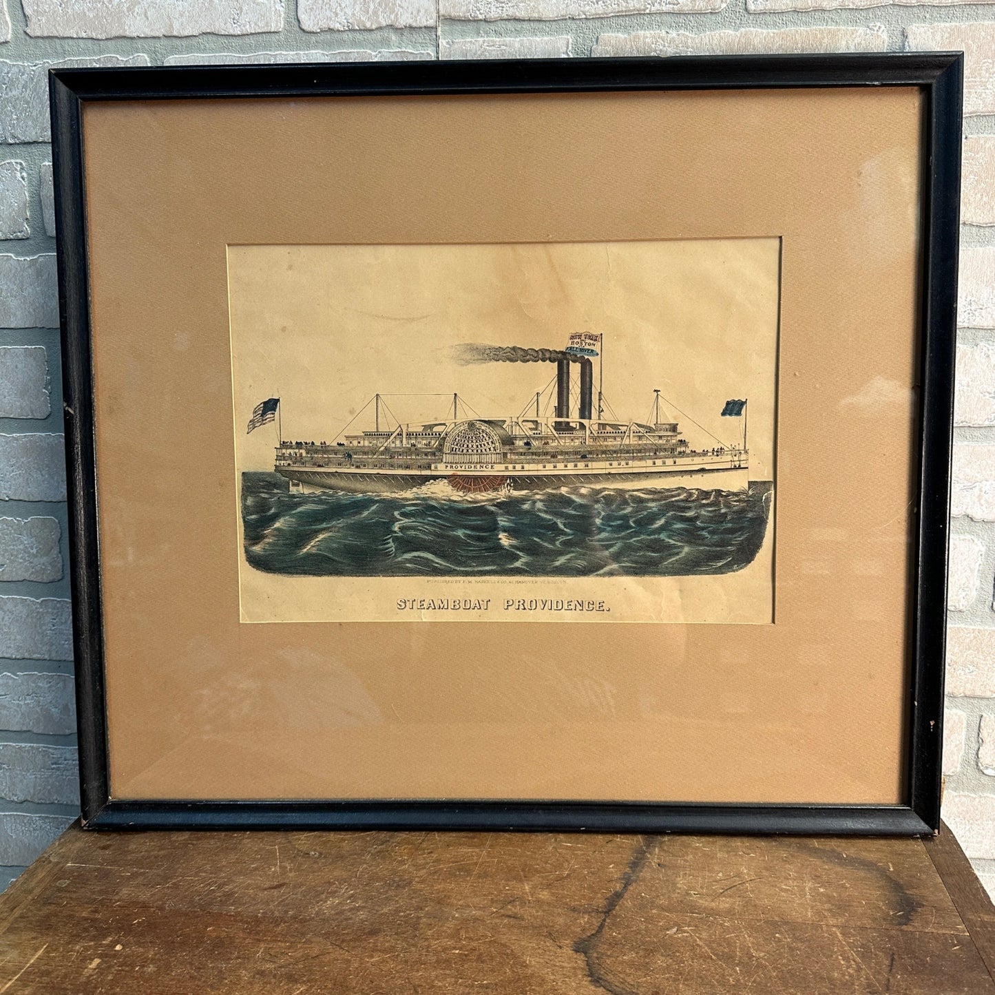 RARE HASKELL LITHOGRAPH STEAMBOAT PROVIDENCE BOSTON NEW YORK STEAMSHIP NAUTICAL