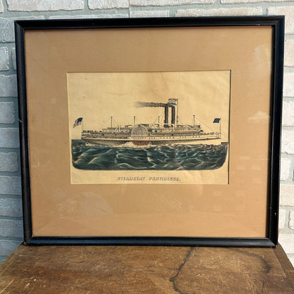 RARE HASKELL LITHOGRAPH STEAMBOAT PROVIDENCE BOSTON NEW YORK STEAMSHIP NAUTICAL