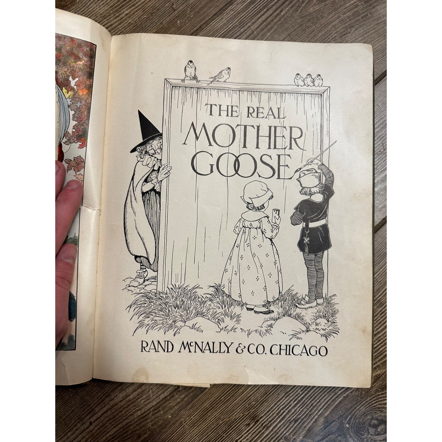 Antique 1930 "The Real Mother Goose" Children's Rhyme Book Illustrated McNally