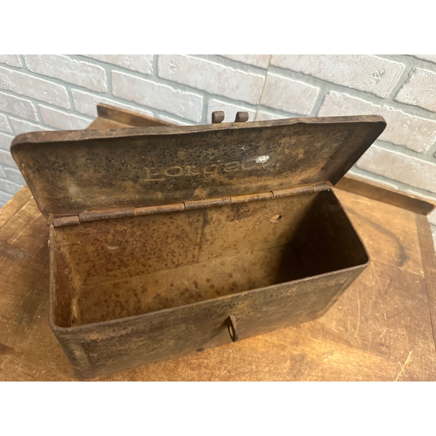 Antique Fordson Steel Embossed Tractor Storage Tool Box - NO Latch