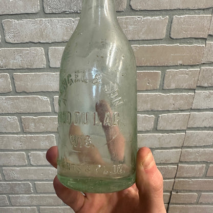 ANTIQUE EARLY 1900S A. ENGEL & SON - FOND DU LAC WIS CROWN TOP SODA BOTTLE WI