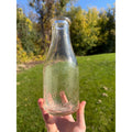 RARE Vintage ES Mason Raw Milk Stevens Point Wis WI Quart Embossed Dairy Bottle