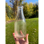 RARE Vintage ES Mason Raw Milk Stevens Point Wis WI Quart Embossed Dairy Bottle