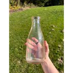 RARE Vintage ES Mason Raw Milk Stevens Point Wis WI Quart Embossed Dairy Bottle